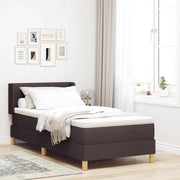 Letto a molle con materasso Marrone Scuro 200 x 100 cm Tessuto 3341282