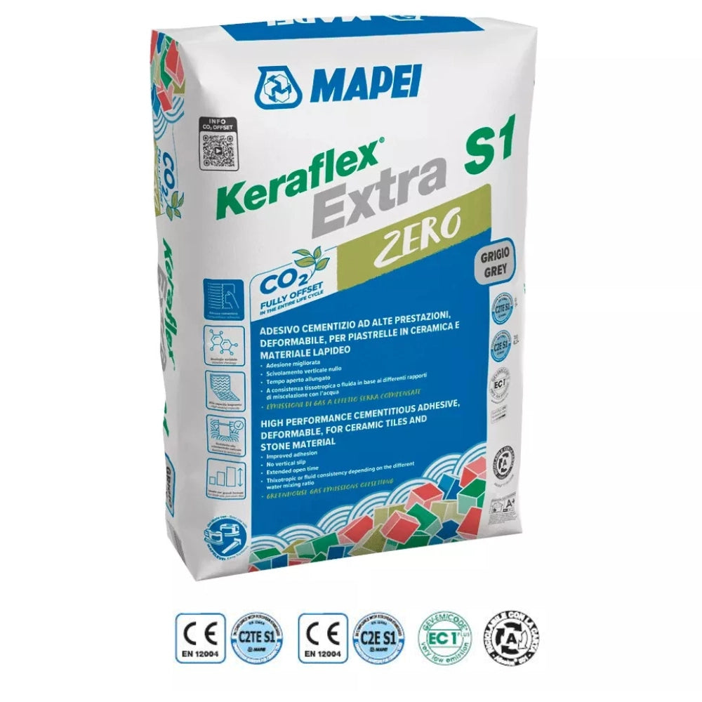 Adesivo piastrelle keraflex extra s1 zero colore grigio sacco 25 kg