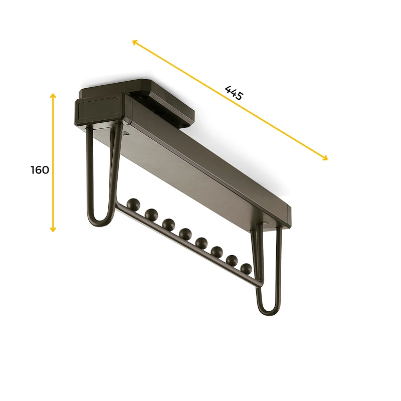 Porta-cravatte laterale estraibile Quartz, Tecnoplastica e Alluminio, Titanio
