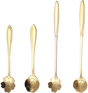 Set di cucchiai a forma di fiori 4 pezzi per caffè, dessert, gelato e tè.