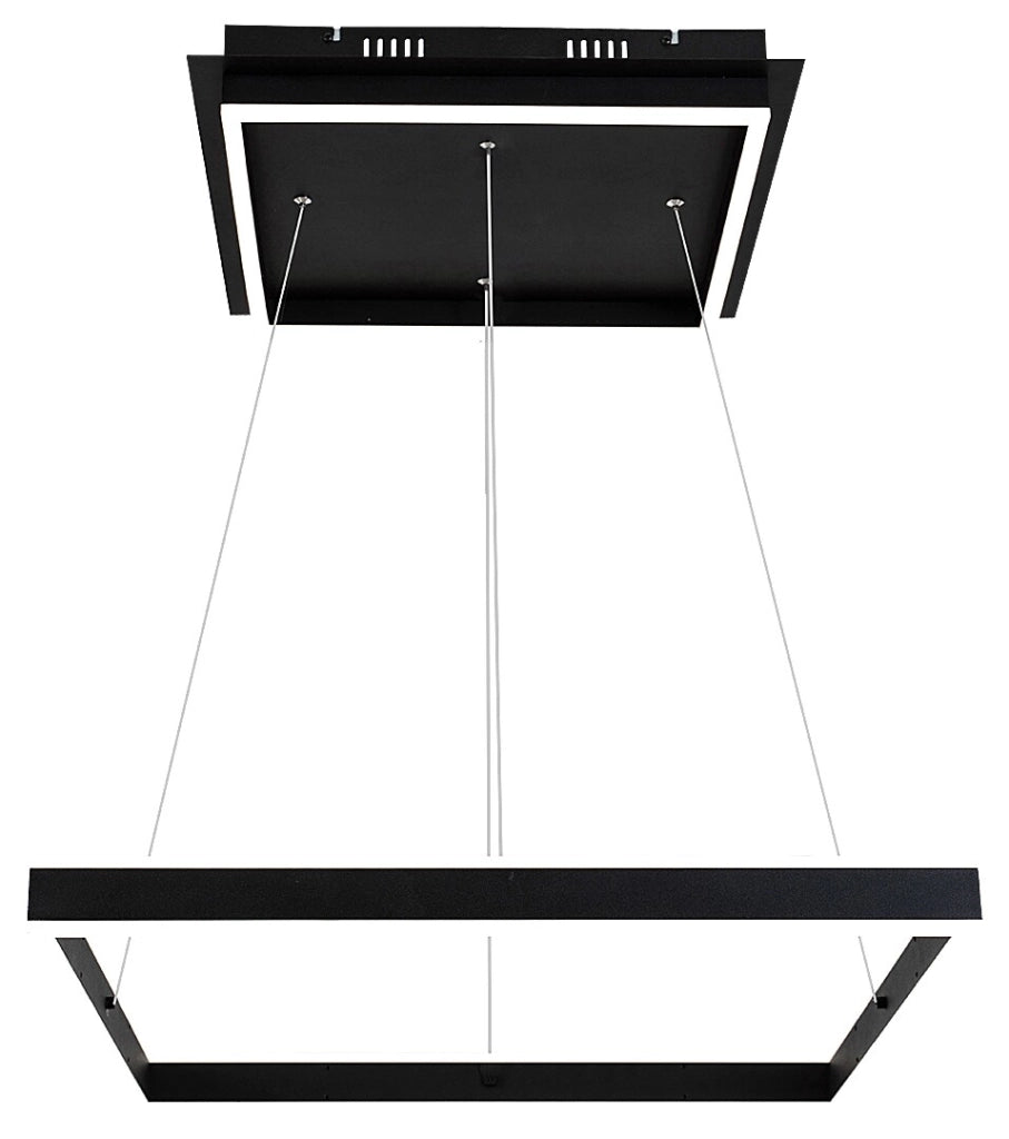 Lampada sospensione LED 60W nera opaca Quadro Rabalux