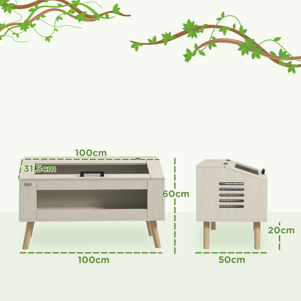 Terrario per Rettili ¨C Minimal ¨C 100x50x60 cm, Finestre in Vetro Temperato