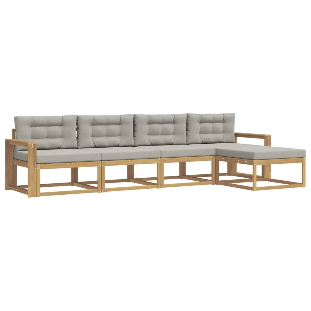 Set di divani da esterno 4 pcs Bianco e Grigio Chiaro 3386310