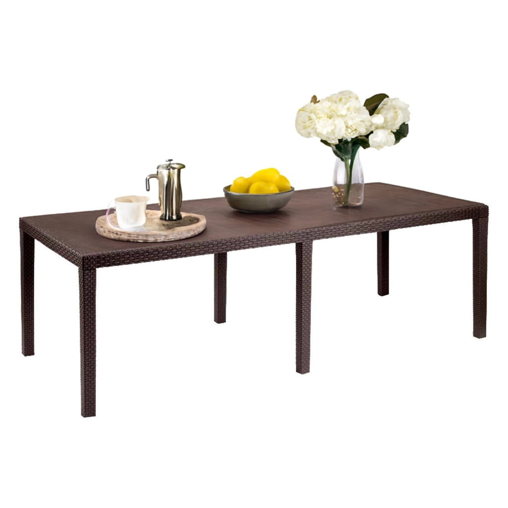 Abbaviva, Tavolo da Esterno 10 Posti Made in Italy, 90x150x72h cm Marrone