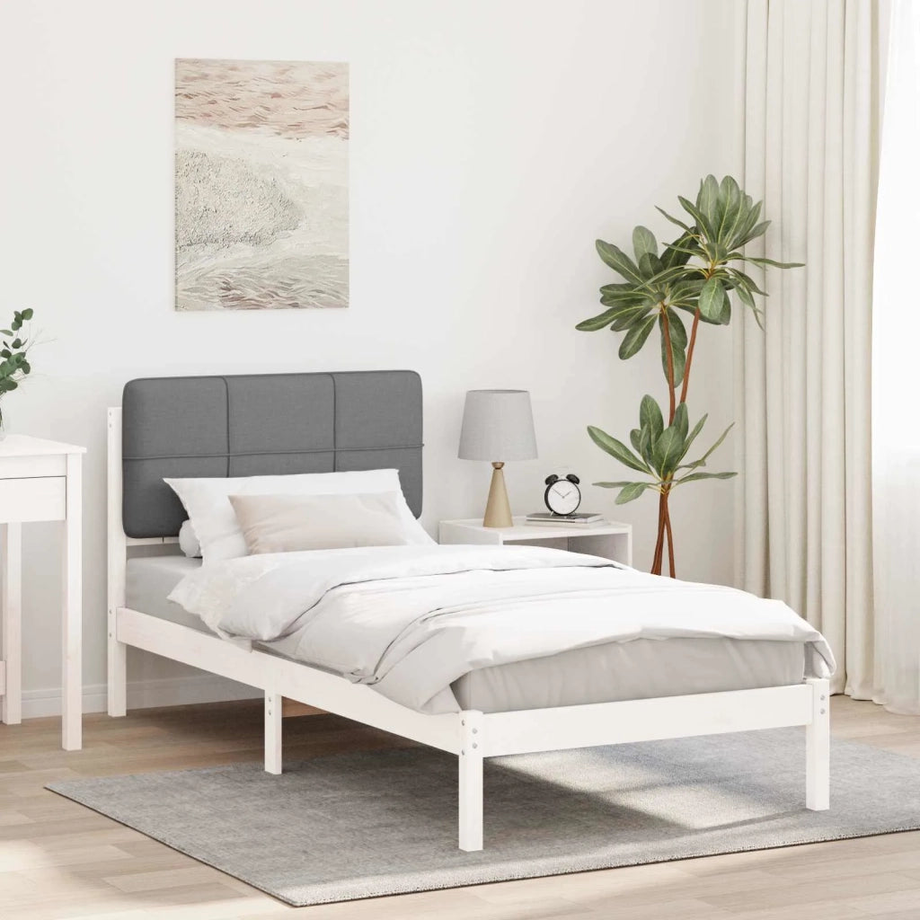 Letto con Testiera Rivestita-Struttura Letto con Testiera Grigio chiaro 80 x 200 cm 778552