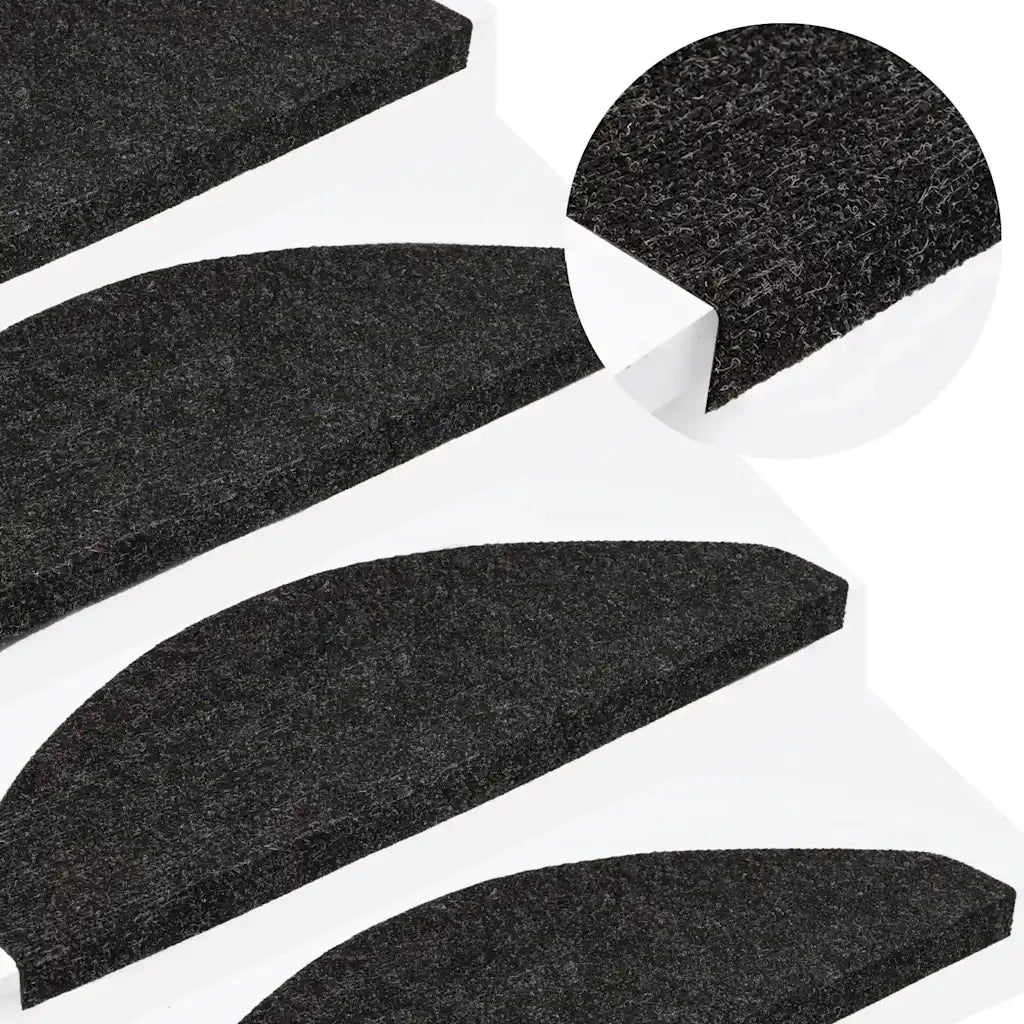 Tappetini Autoadesivi per Scale 20 pz Neri 56x17x3 cm 3365904