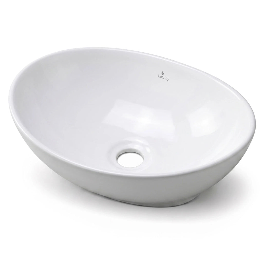 Lavabo da appoggio ovale OVALIS ceramica 41 cm Bianco