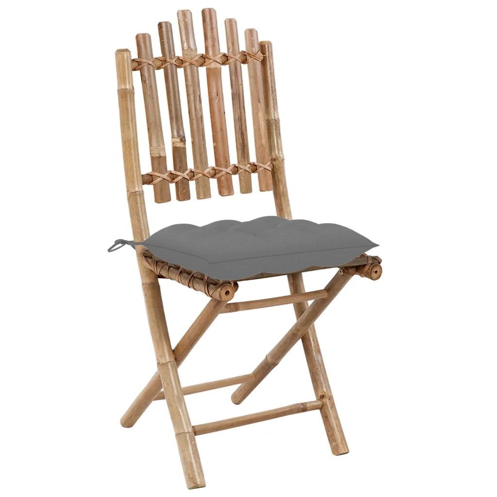 Set da Pranzo da Giardino 5 pz | Set Salotto da Giardino Pieghevole con Cuscini in Bamb¨´