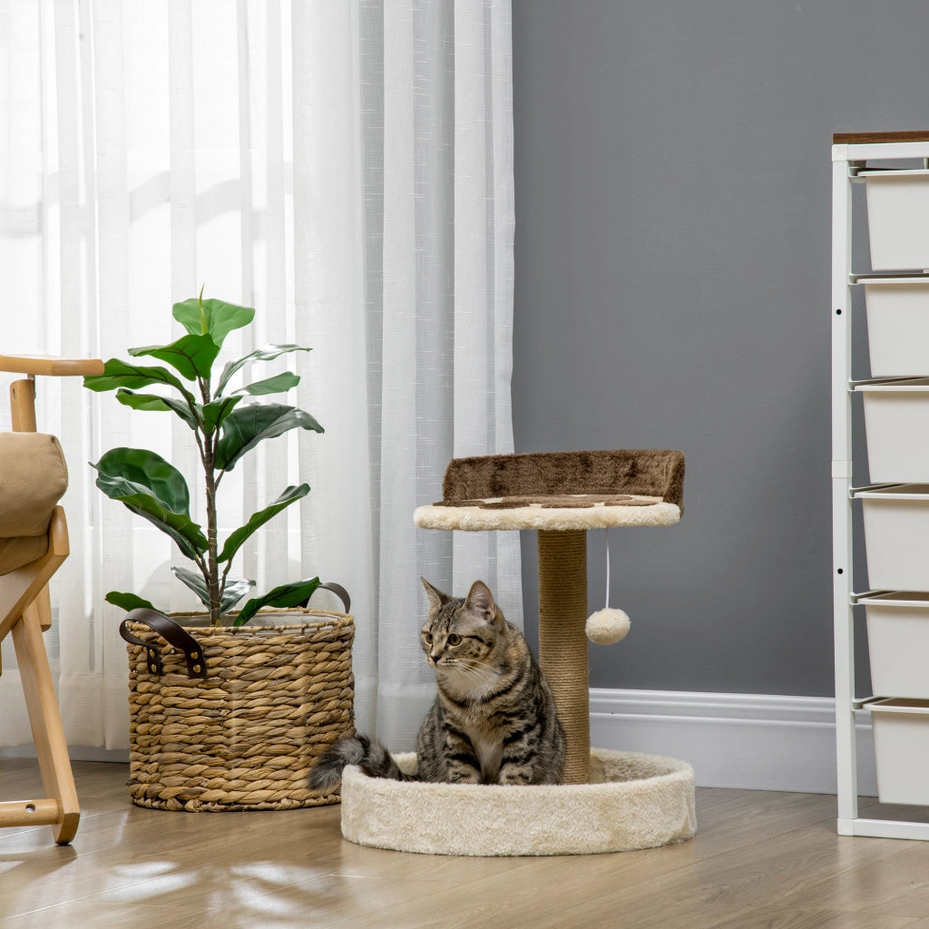 Torre per Gatti con 2 Cuscini e Poste di Yute ¨C Zephmum ¨C Marrone 44 cm