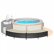 Panche Vasca Idromassaggio con Cuscini 2pz in Polyrattan Nero 365618