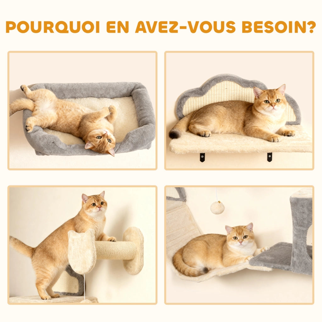 Libreria Muro Gatto 6 Pezzi ¨C Minimal ¨C Beige