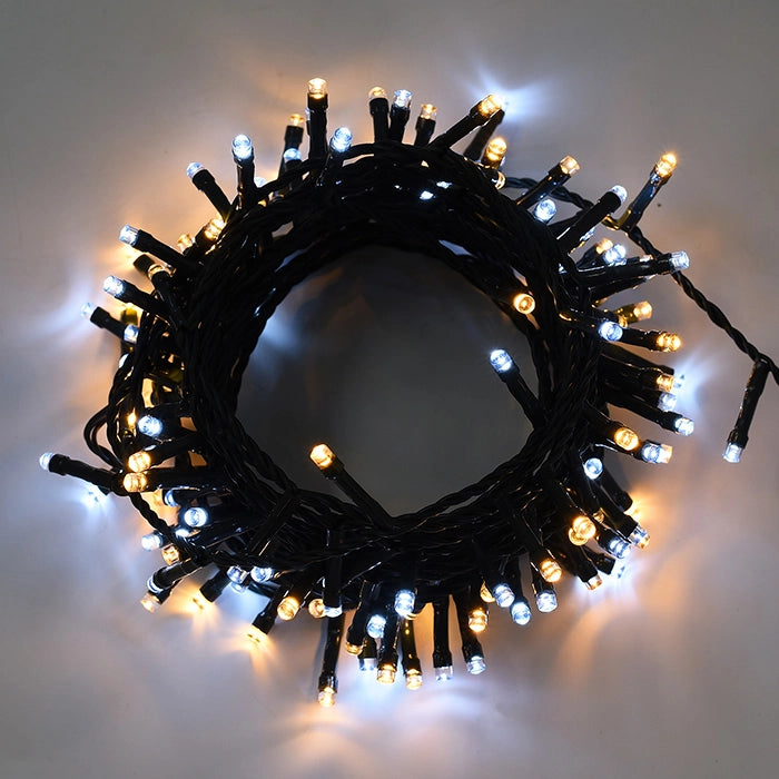 CATENA DI LUCI 300 LED BIANCHI E GIALLI - VERSATILE SICURA E RESISTENTE ALL'ACQUA IDEALE PER INTERNI ED ESTERNI