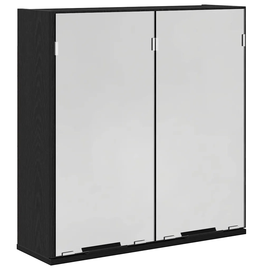 Mobiletto per specchio con porta Rovere Nero 64 x 20 x 67 cm 862096