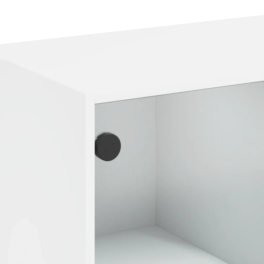 Credenza | Madia | Buffet da pranzo | Armadio da pranzo con Ante Bianca 68x37x142 cm Legno Multistrato
