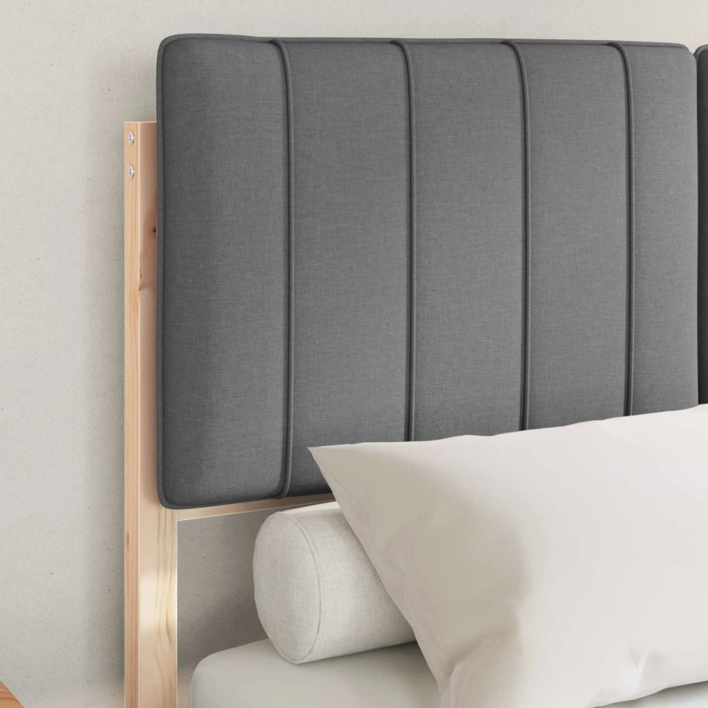 Letto con Testiera Rivestita Grigio scuro 120 x 190 cm 3405553