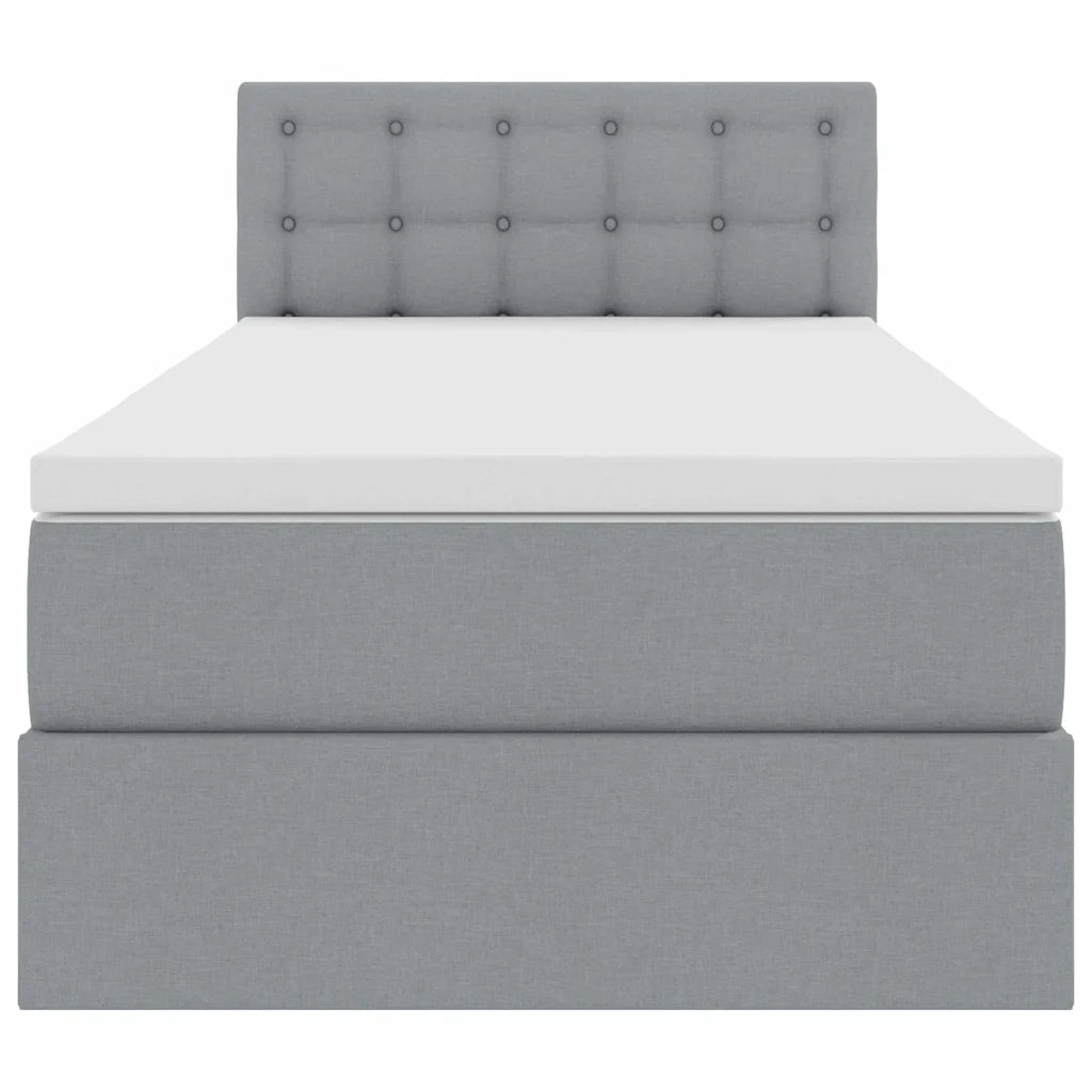 Letto con contenitore e LED Grigio chiaro 100 x 200 cm Tessuto 3371250