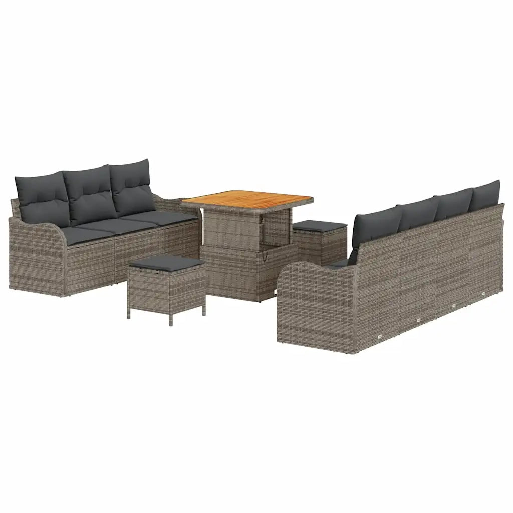 Set Divano da Giardino con cuscino 10 pcs Grigio 3364178