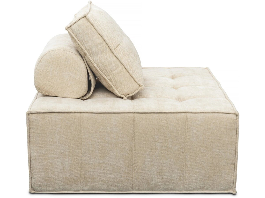 Set di 3 poltrone componibili in tessuto testurizzato "Velluto" - Beige