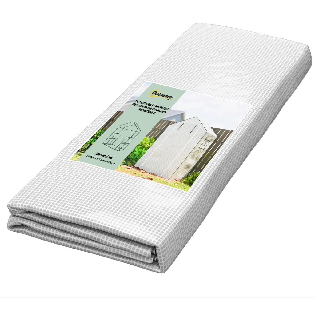 Copertura per Serra da Giardino ¨C Xylo ¨C PE Bianco con Porta e Finestre 140x73x190 cm