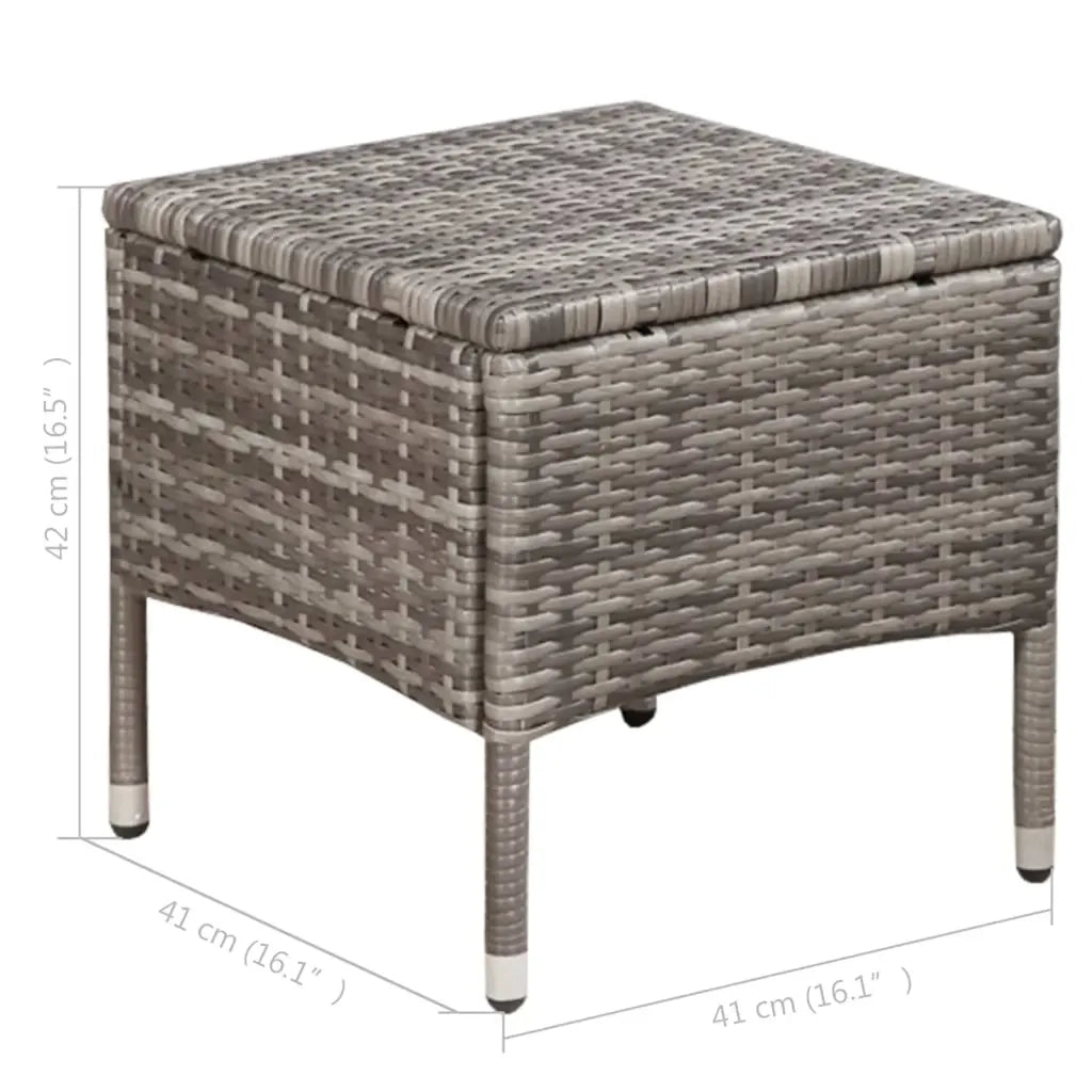 Sedia da Giardino | Sedie da Esterno con Sgabello e Cuscini in Polyrattan Grigio