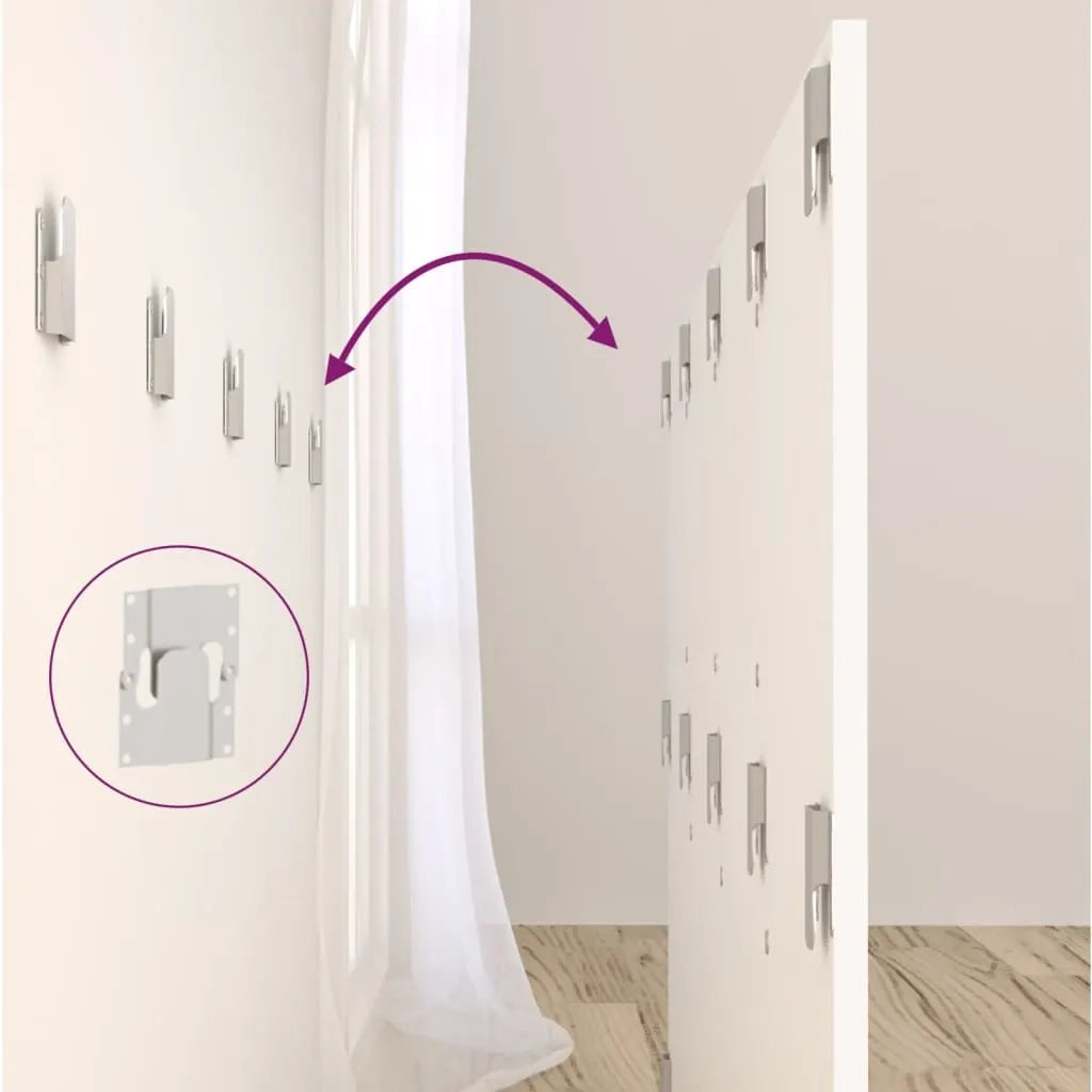 Testiera per Letto con Comodini in Legno Multistrato Bianco 3115708