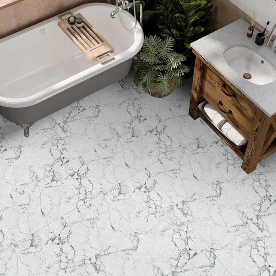 Tegolo in vinile antiscivolo per pavimento, 30x30 cm, idrorepellente, autoadesivo, PVC, ecocompatibile, destinato a cucina e bagno
