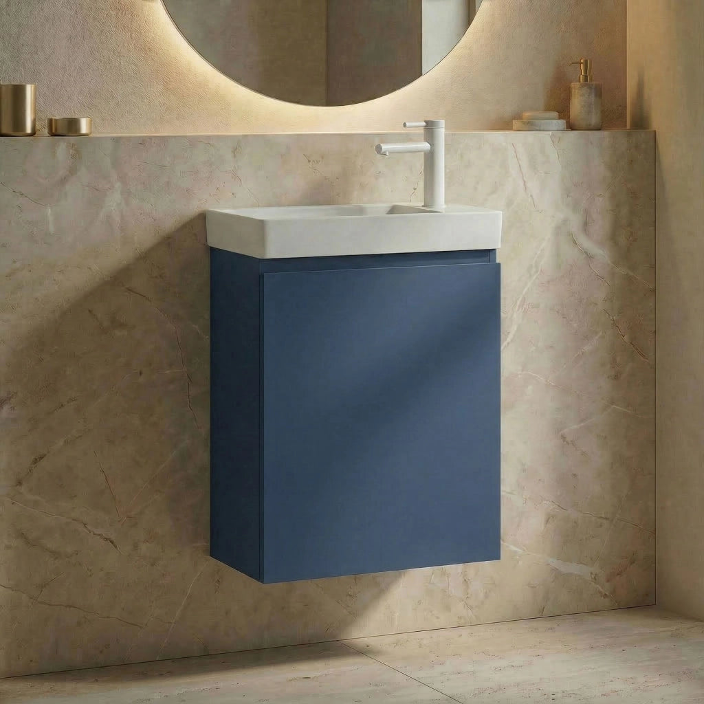 Mobile lavabo "Ferla 40" - 40 x 22 x 50 cm - Blu petrolio