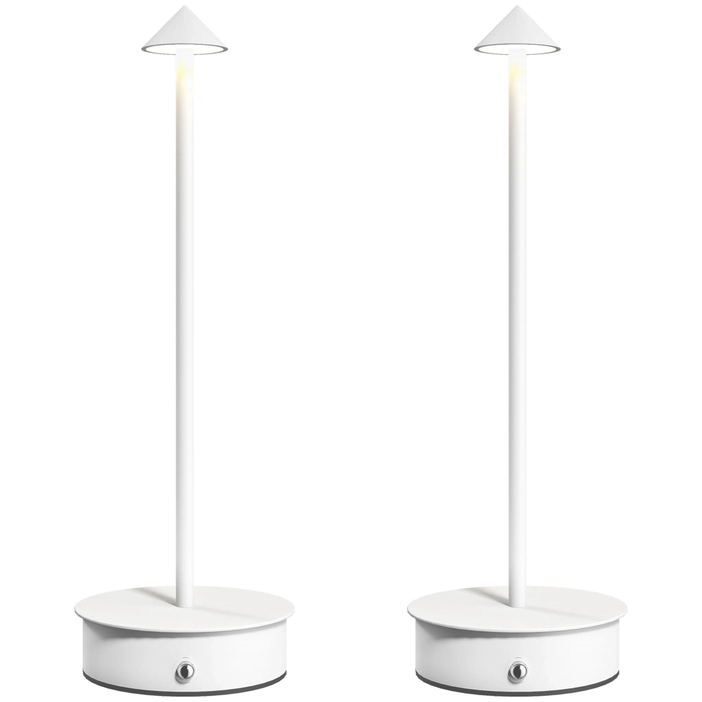 Lampada da Tavolo LED Ricaricabile USB Touch Dimmable 2 Pezzi ¨C Minimal ¨C ?10x30 cm Bianco