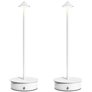 Lampada da Tavolo LED Ricaricabile USB Touch Dimmable 2 Pezzi ¨C Minimal ¨C ?10x30 cm Bianco