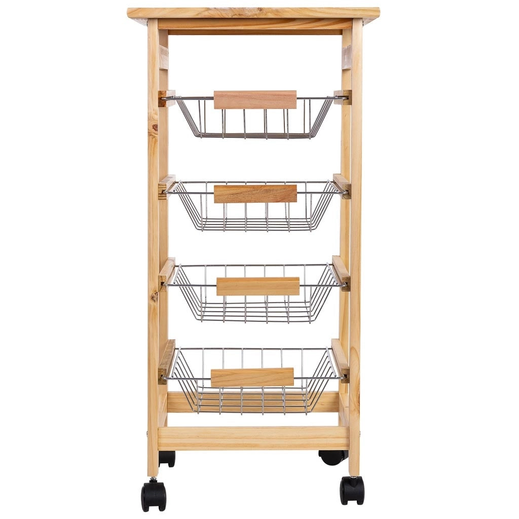 Carrello cucina in legno 37x37x76h cm
