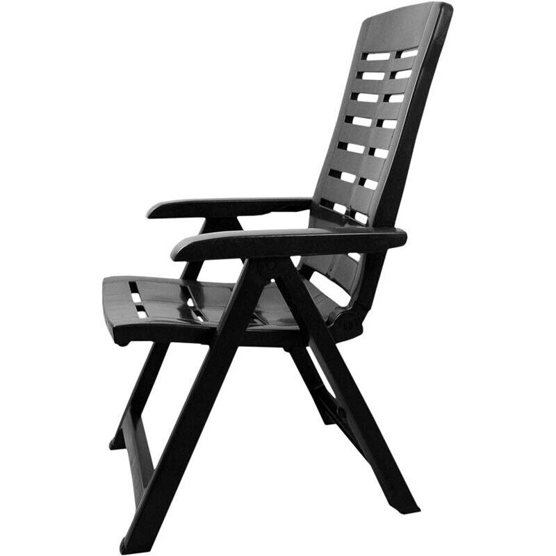MAURY'S POLTRONA PIEGHEVOLE YUMA  IN RESINA A 5 POSIZIONI IN COLORE NERO 60 X 61 X 109 CM