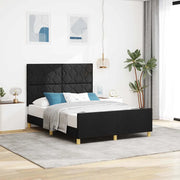Struttura del letto con testiera Nero 160 x 200 cm Tessuto