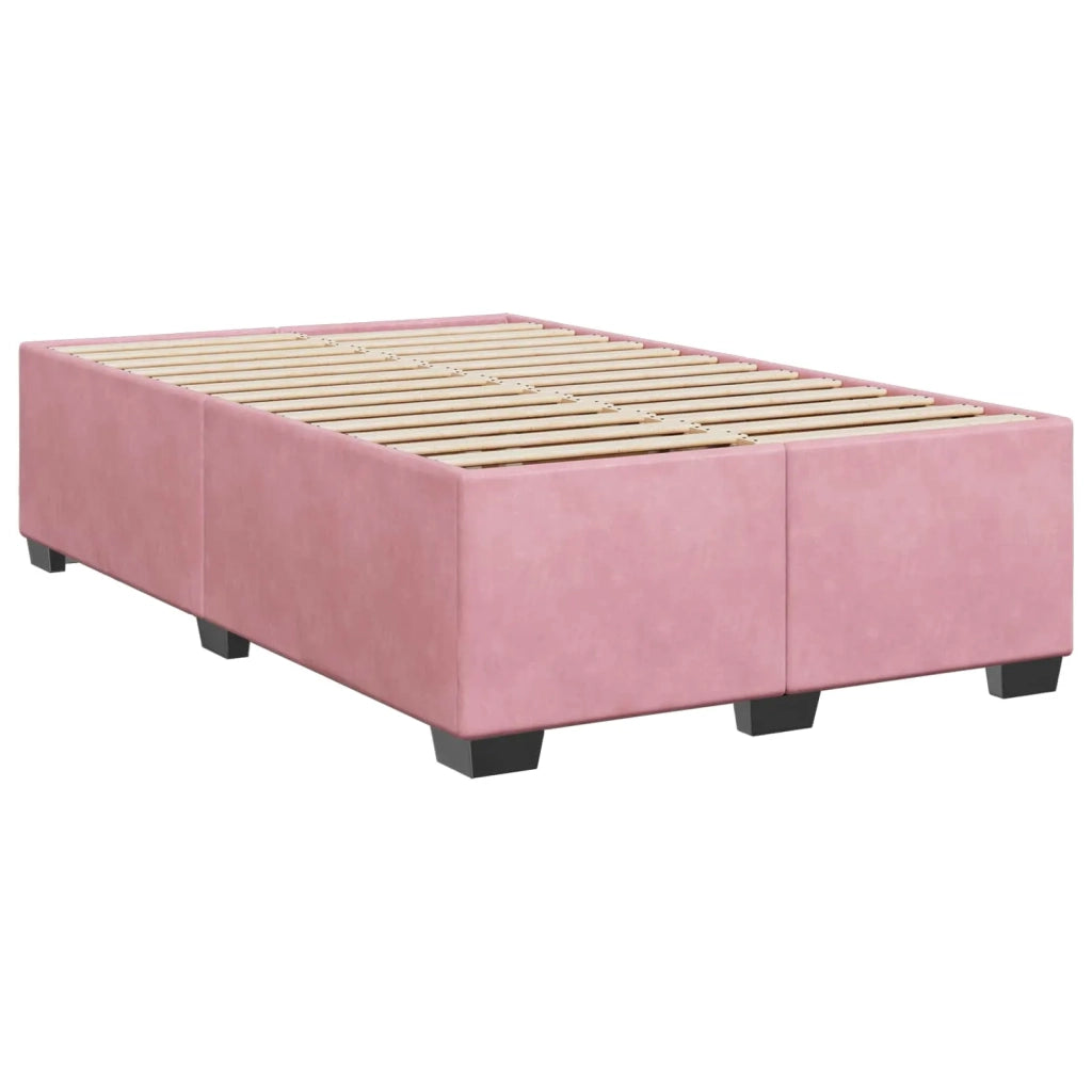 Letto box spring con materasso Rosa 120 x 200 cm Velluto 3455089