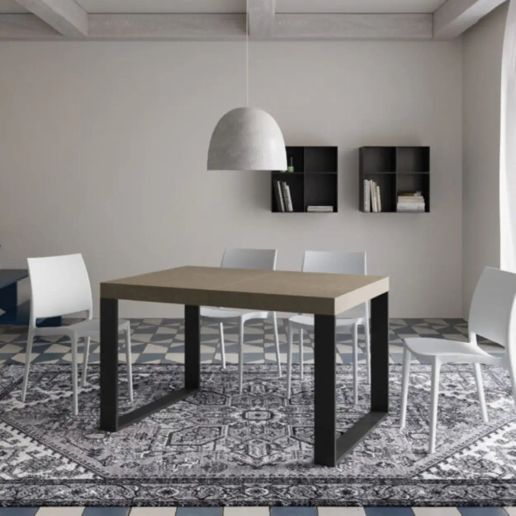 Tavolo allungabile 140/244x90 cm Tecno Premium tortora gambe antracite
