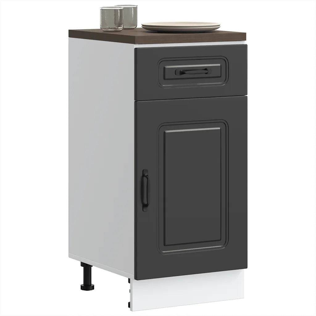 Base da Cucina Kalmar Nero in Legno Multistrato 853468