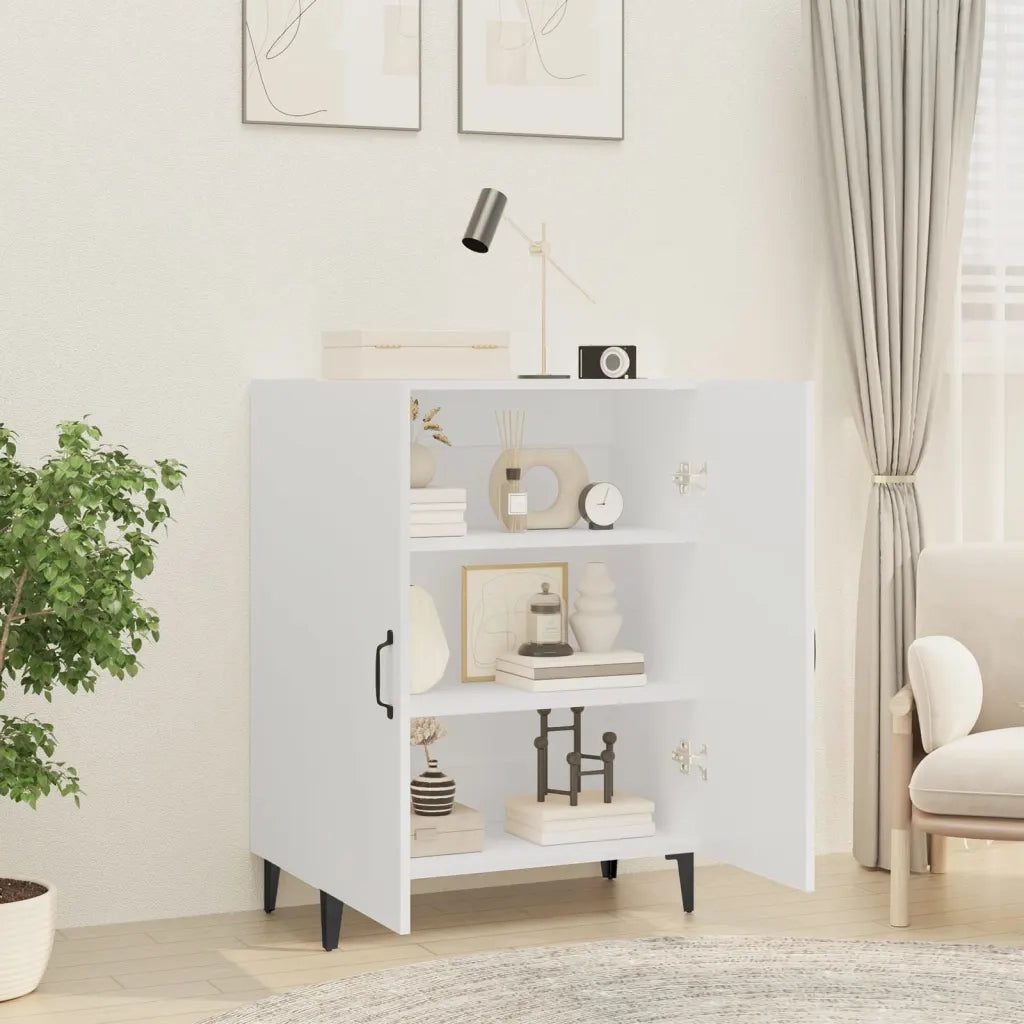 Credenza-Buffet-Armadio da cucina Bianca 70x34x90 cm in Legno Multistrato