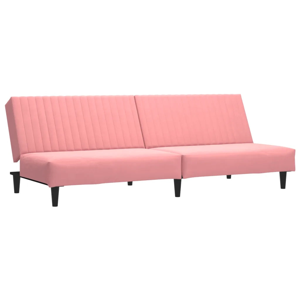 Divano Letto a 2 Posti Rosa in Velluto 375930