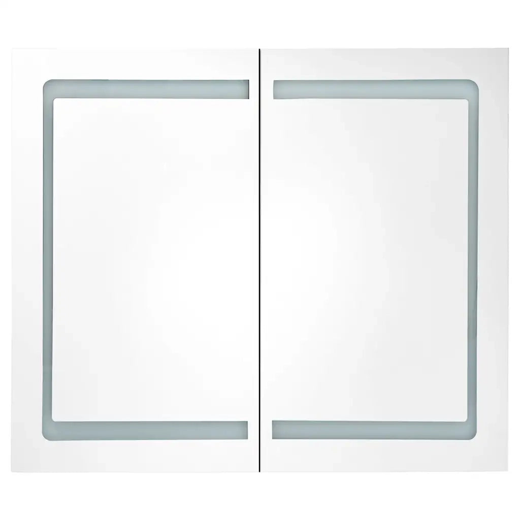Armadietto Bagno con Specchio e LED Grigio Cemento 80x12x68 cm 326511