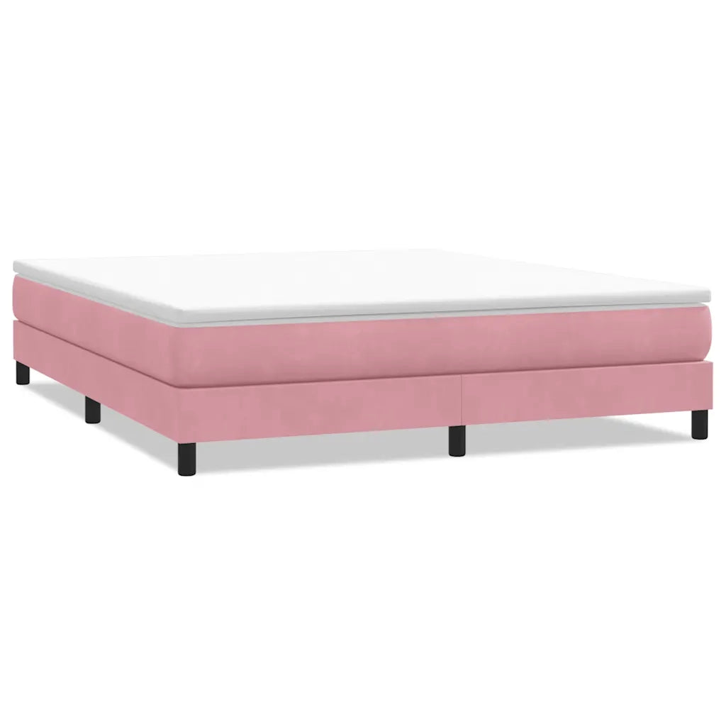 Letto matrimoniale | Letto per adulti | Giroletto a Molle senza Materasso Rosa 180x210 cm in Velluto