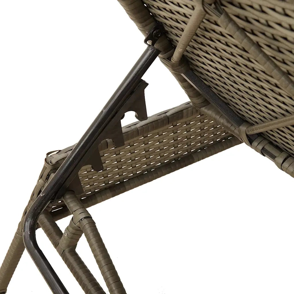 Lettino prendisole con Cuscino in Polyrattan Grigio 4002707