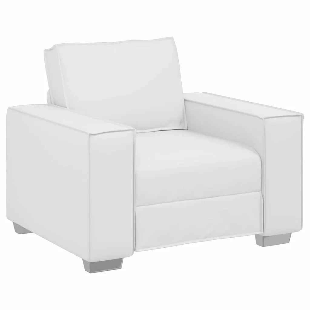 Poltrona Sofa Bianco 100 cm Pelle Sintetica 4105045