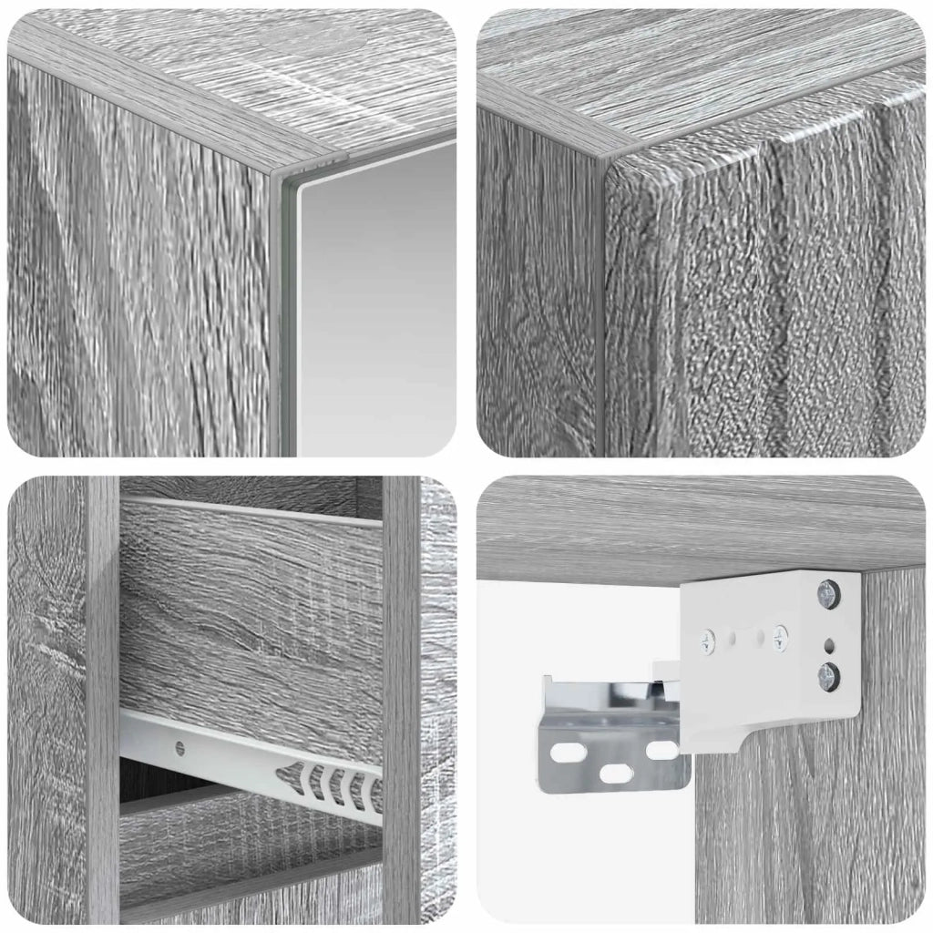 Set di mobili per il bagno 4 pz Sonoma grigio 3407468