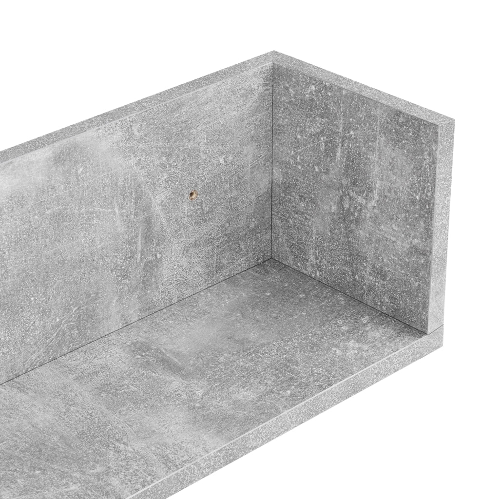 Set Elverum 2 Mensole da Parete a Forma di L 75 x 16,5 x 16,5 cm Effetto Cemento [en.casa]