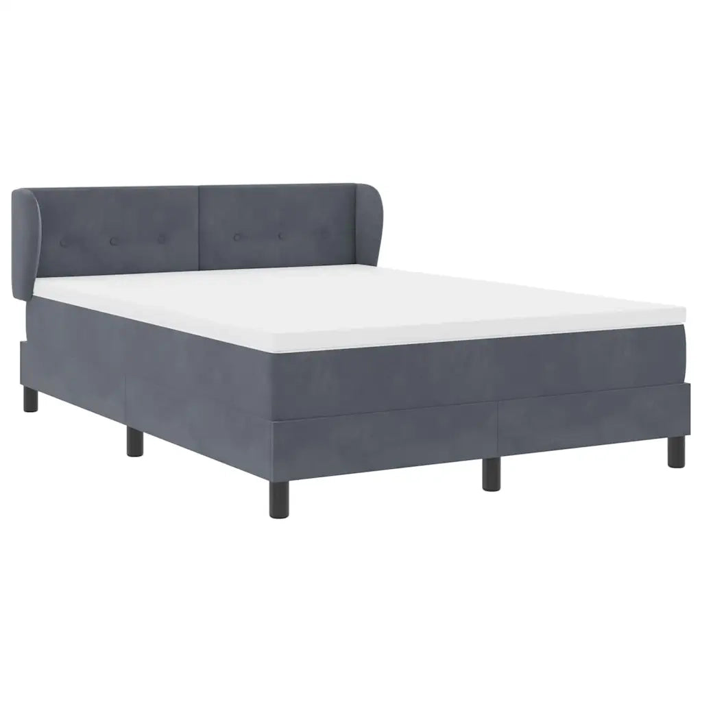 Letto a molle con testiera Grigio scuro 160 x 200 cm Velluto 3340395
