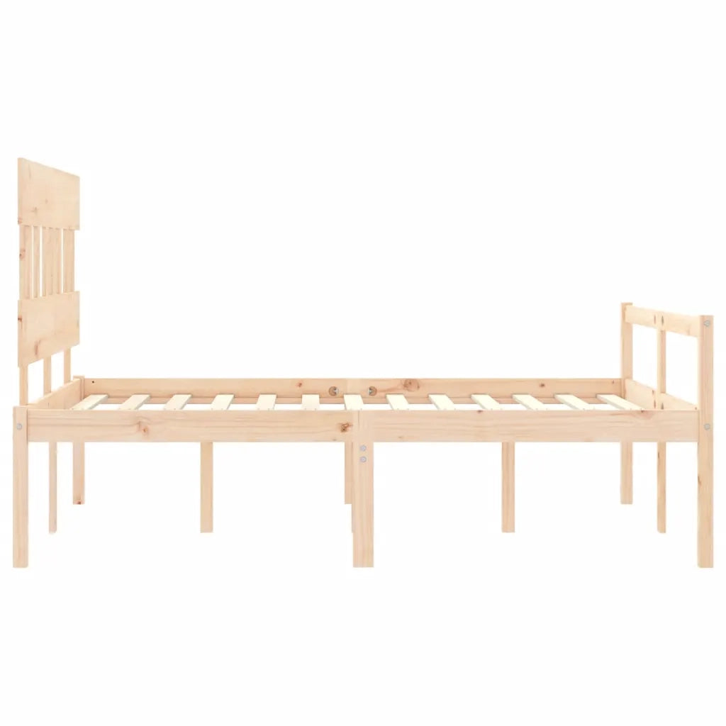 Letto per Anziani con Testiera 140x190 cm in Legno Massello 3195396