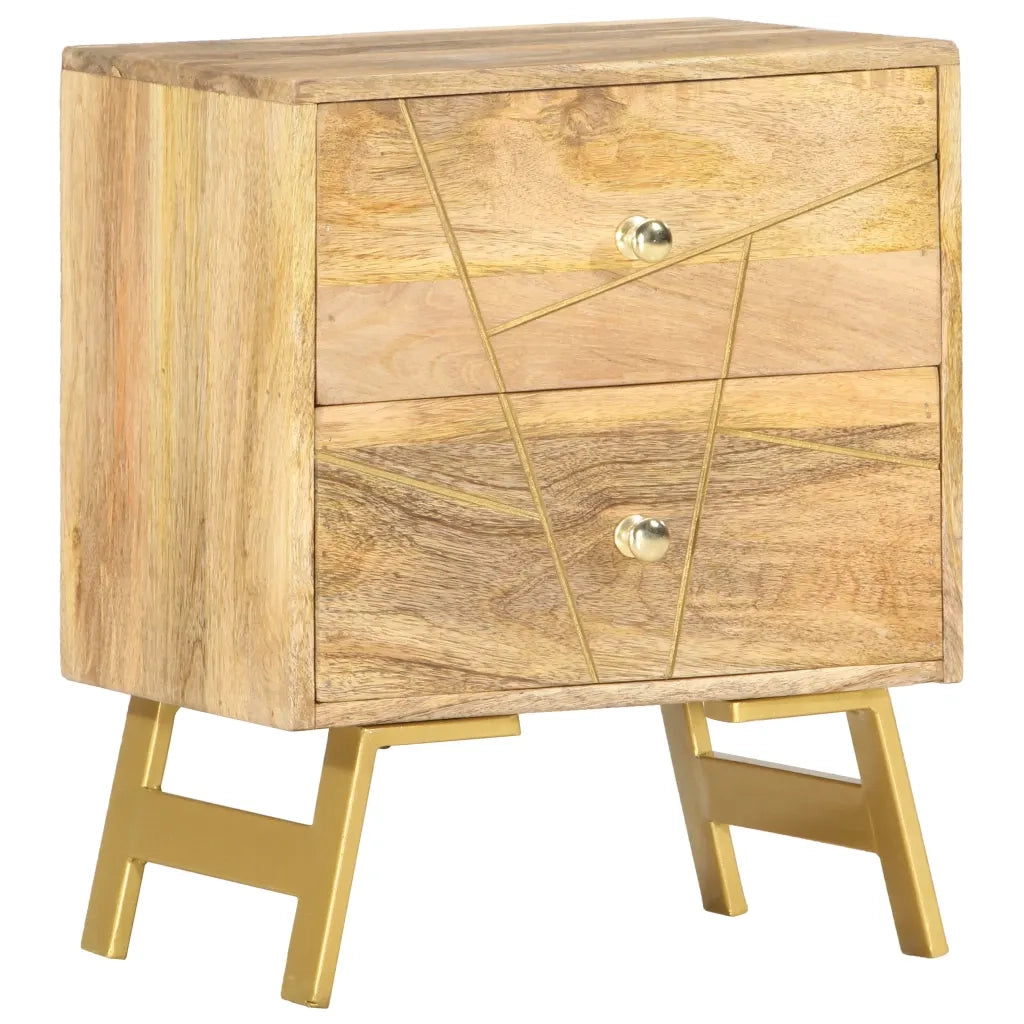Comodino 40x30x50 cm in Legno Massello di Mango 285876