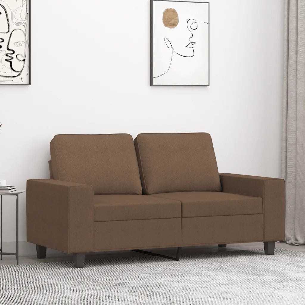 Divano a 2 Posti-Sofa 2 Posti Marrone 120 cm in Tessuto 789335