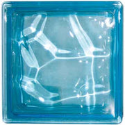 VETROMATTONE ONDULATO CELESTE 19x19x8 cm - 6 pezzi
