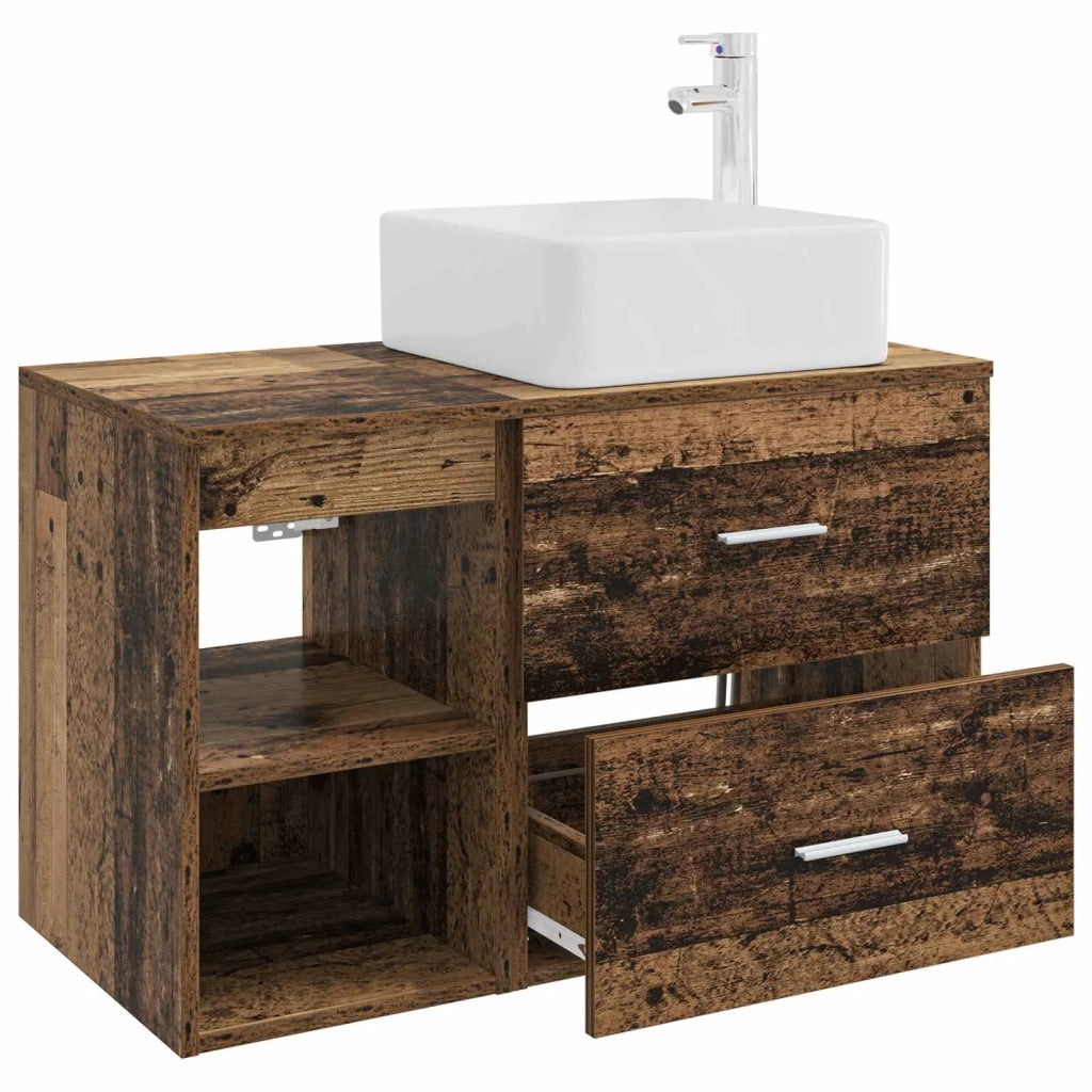 Set di mobili per il bagno 2 pz Legno antico 3403902