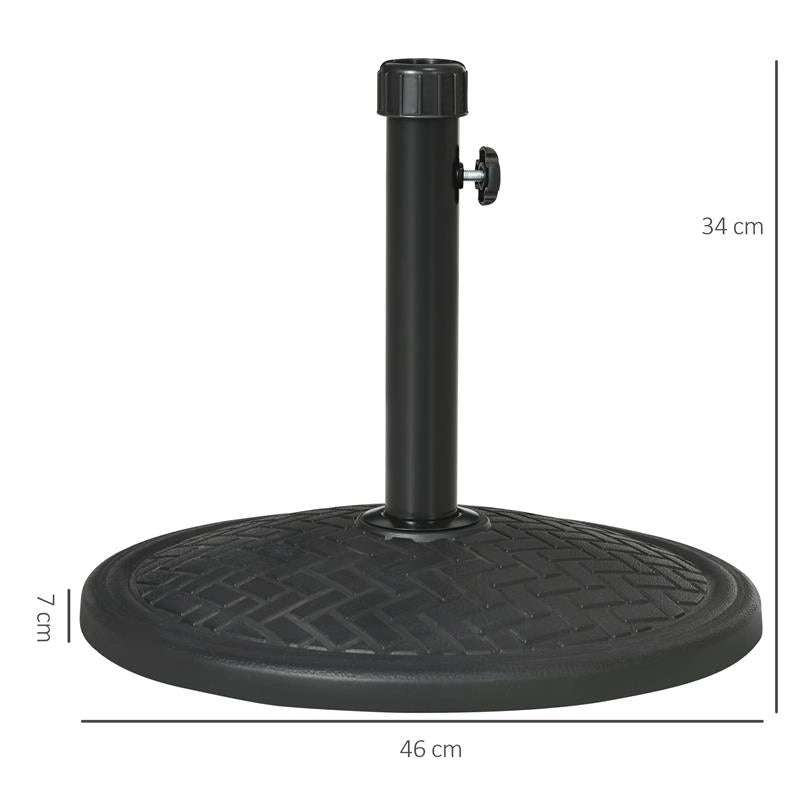 BASE PER OMBRELLONE DI 14KG PER PALI DA 32-38 MM METALLO E CEMENTO Ø 46 CM NERO